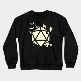 Spooky Polyhedral D20 Dice Critical Fail Halloween Crewneck Sweatshirt